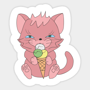 Cat with ice cream Sticker